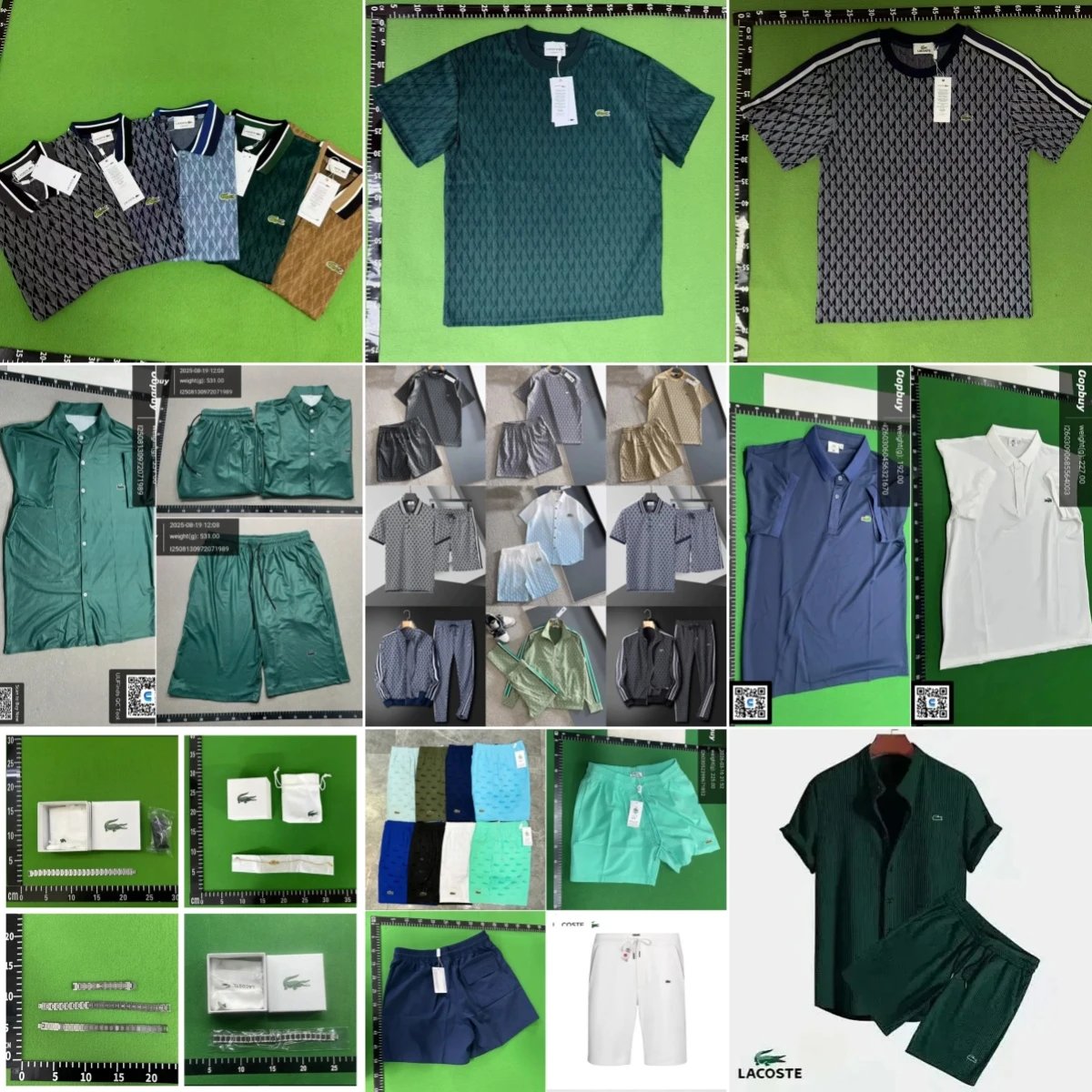 Lacoste Green Short Sleeve Polo and Shorts Set