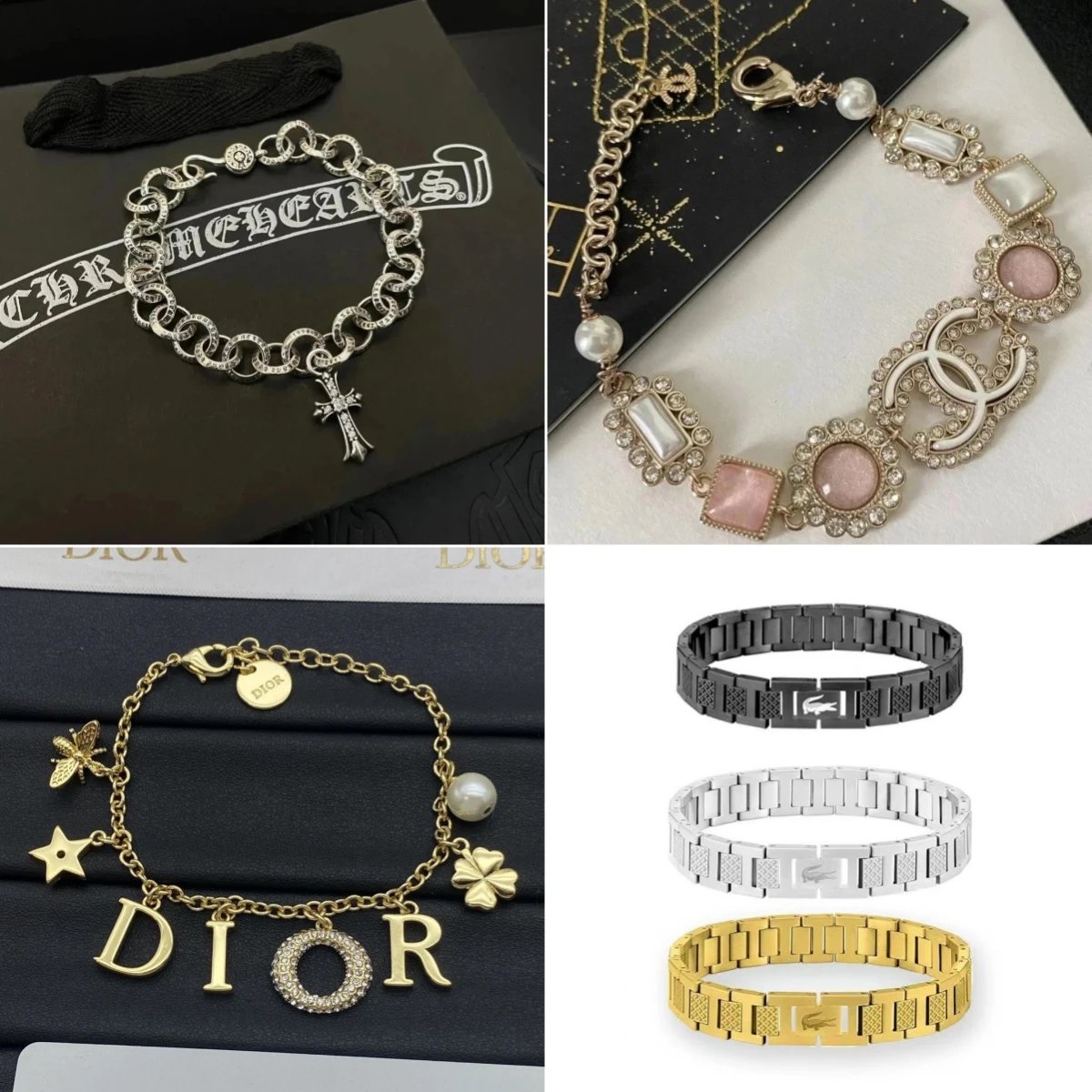 Louis Vuitton Jewelry Leather Cord Logo Plate Bracelet image 10