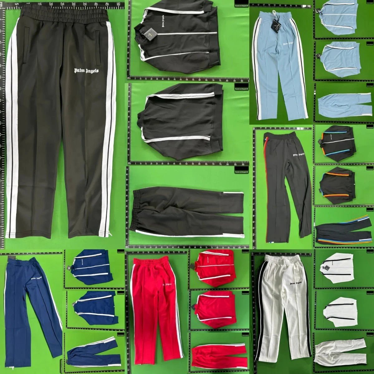 Palm Angels Black Track Pants with White Stripes
