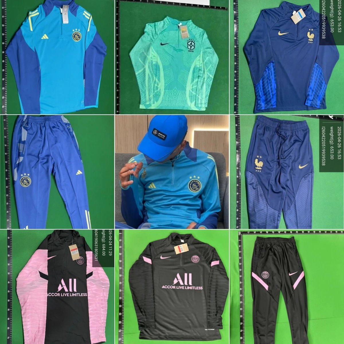 Adidas Blue Long Sleeve Training Top and Pants Set