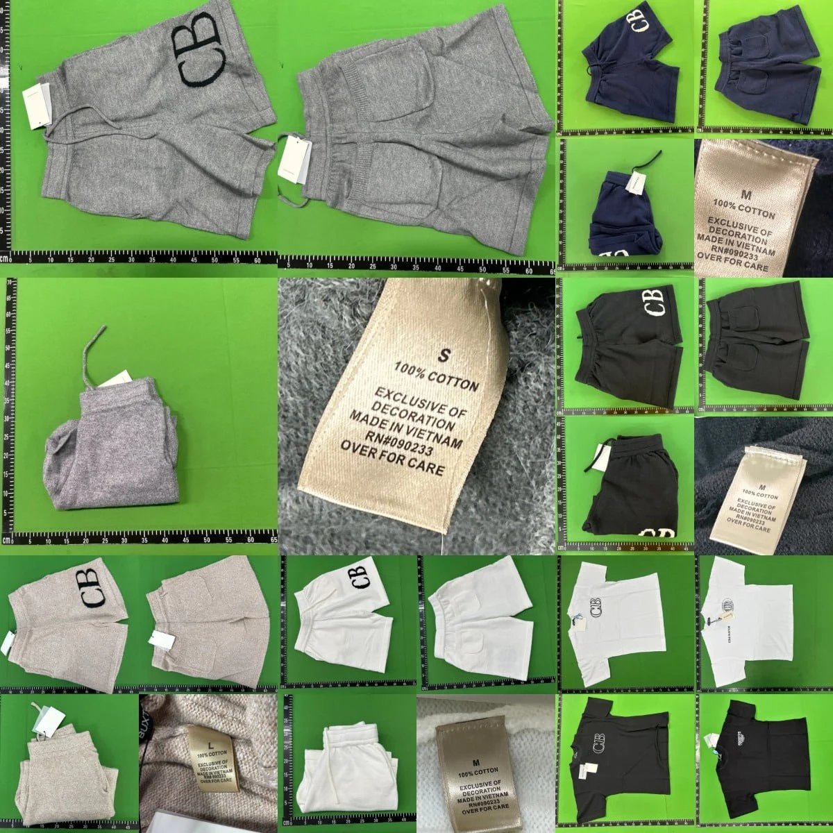 Exclusive Decoration Grey Cotton Shorts