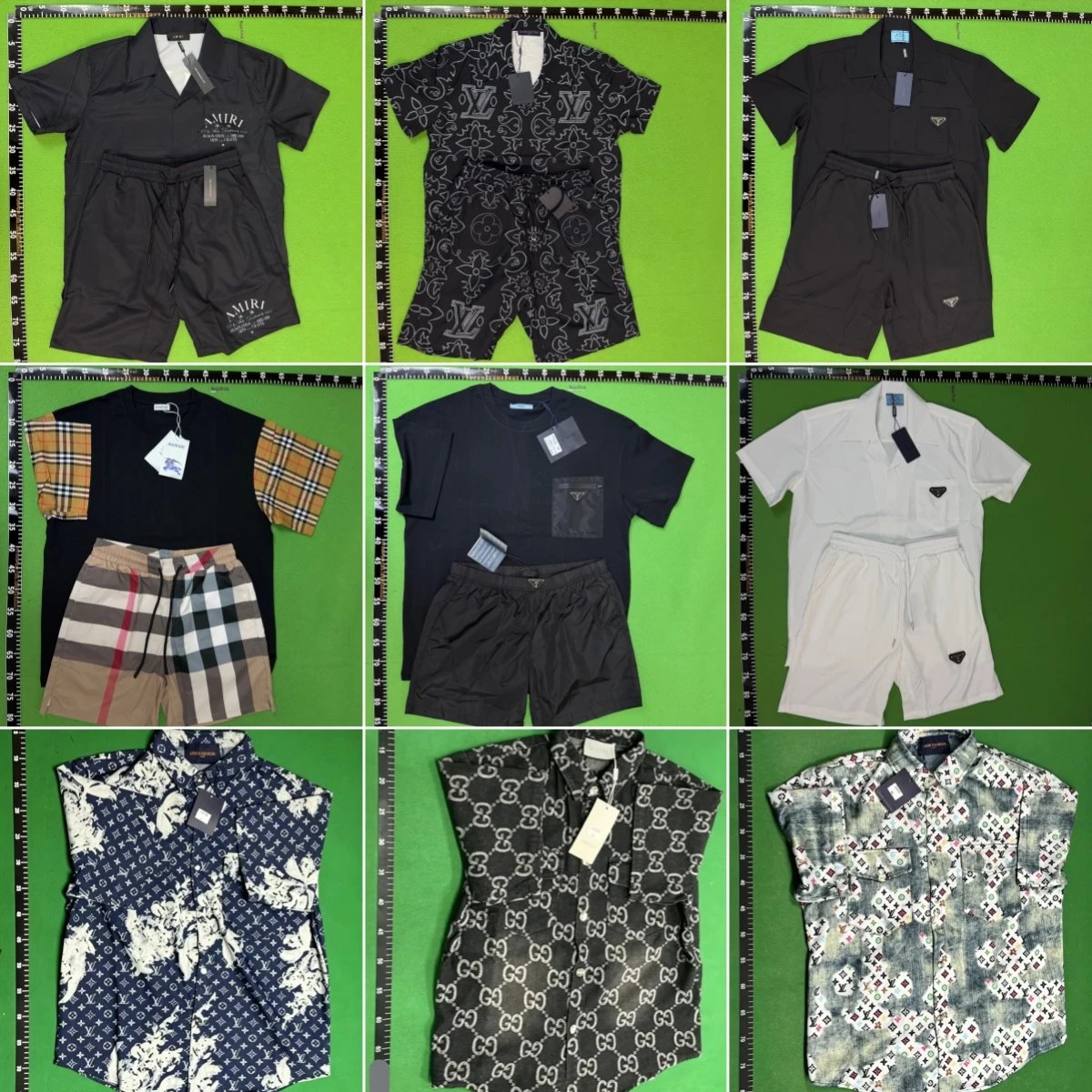 Louis Vuitton Black Short Sleeve Shirt and Shorts Set