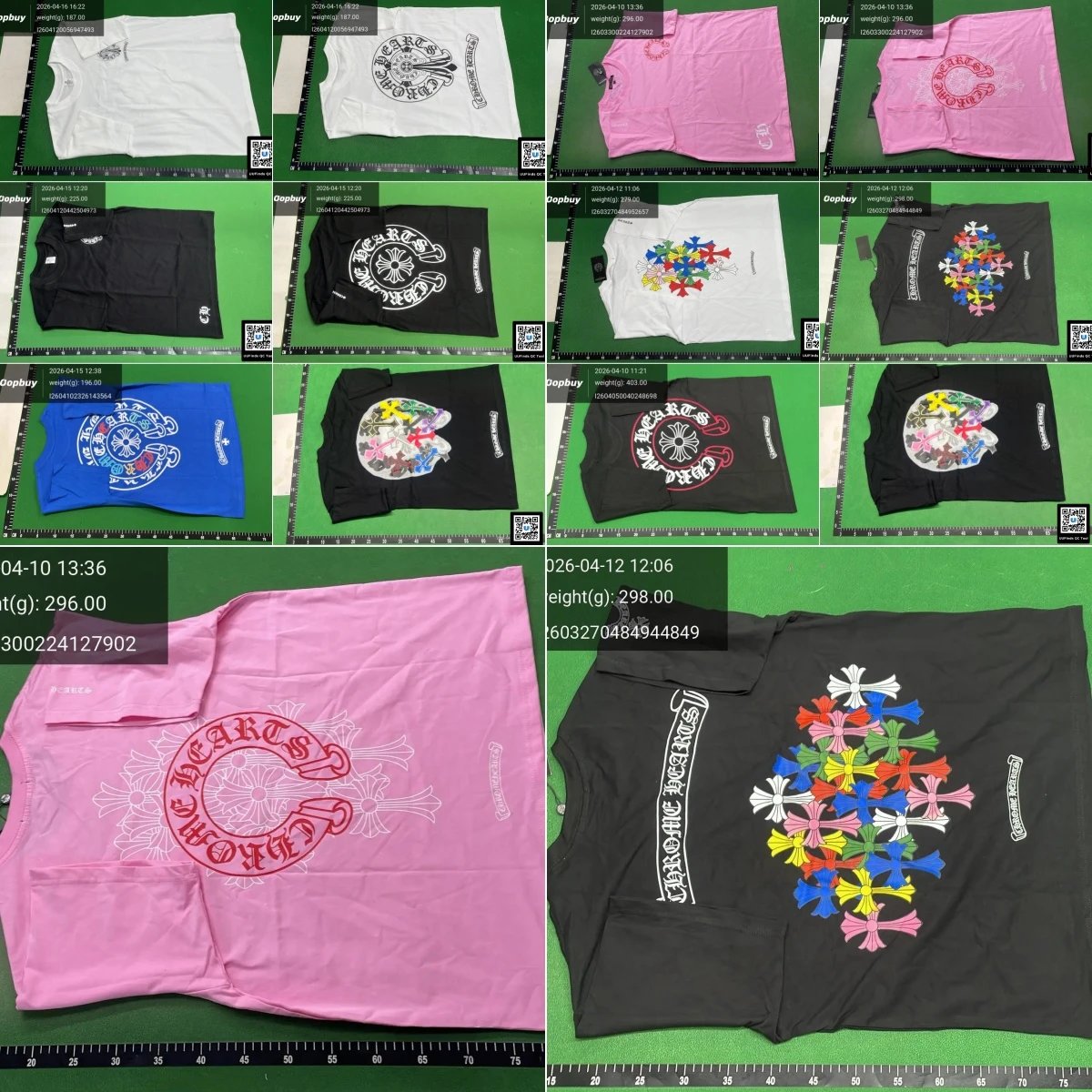 Chrome Hearts Black and Pink Short Sleeve T-Shirts