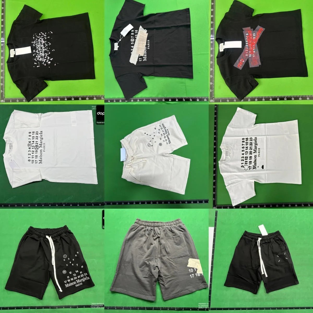 Maison Margiela Black and White Graphic T-Shirt and Shorts Set