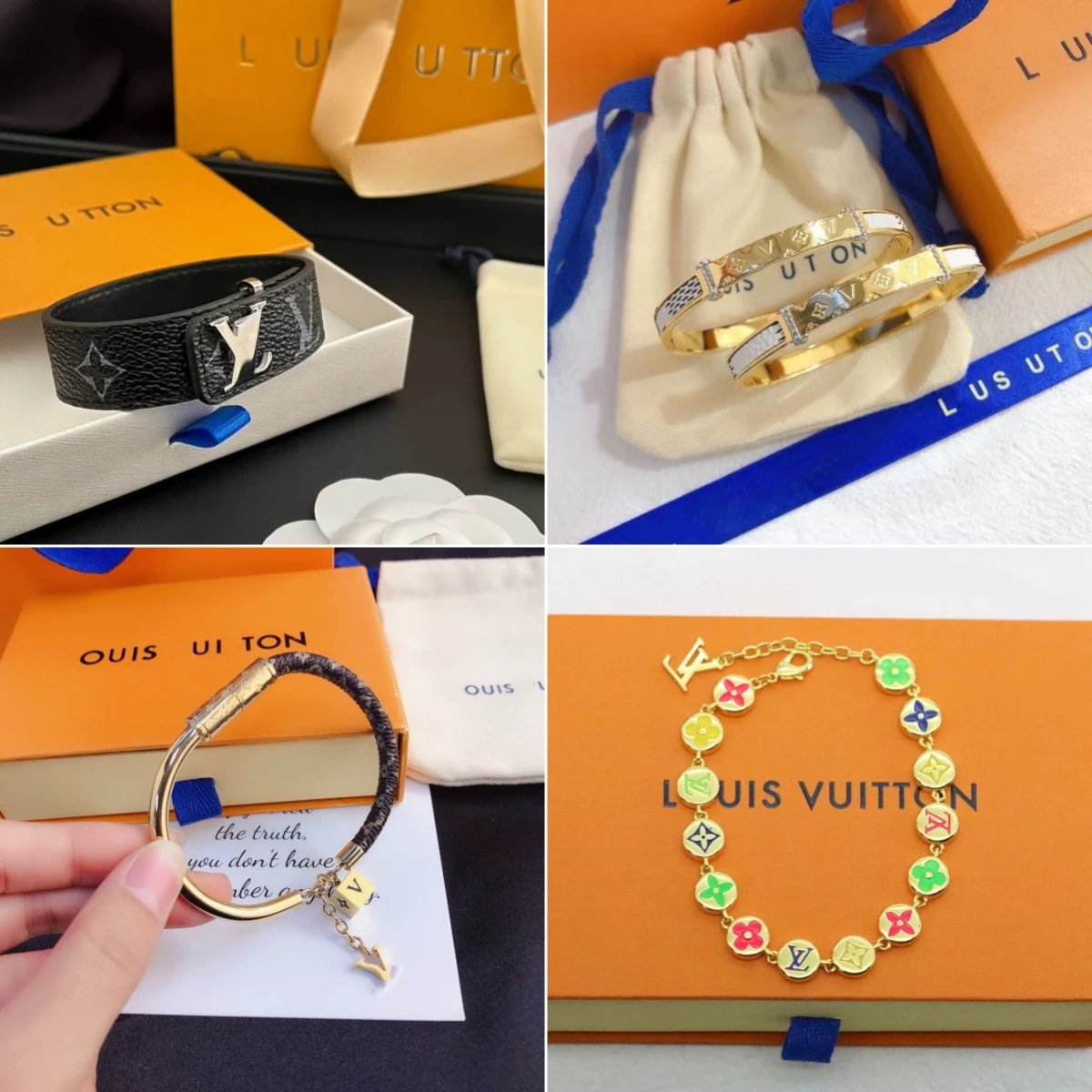 Louis Vuitton Jewelry Leather Cord Logo Plate Bracelet image 9