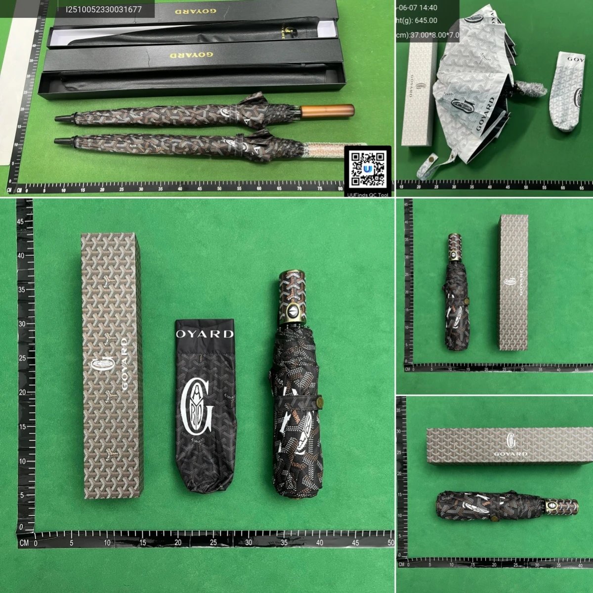 Goyard Black Folding Umbrella