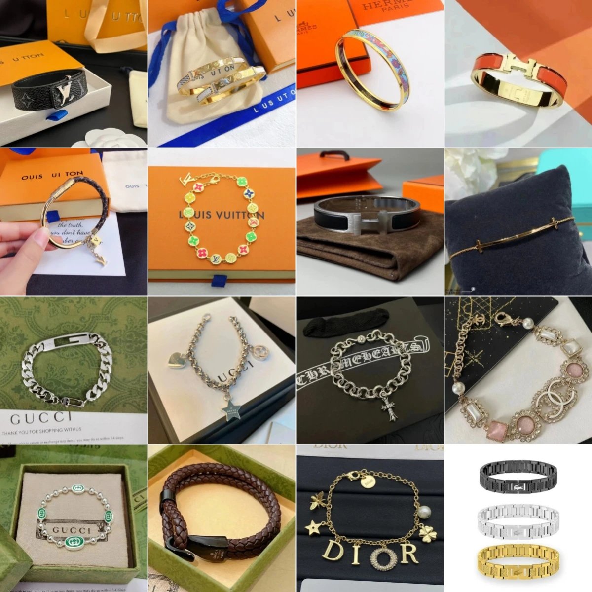 Luxury Brand Gold and Silver Bracelets Collection