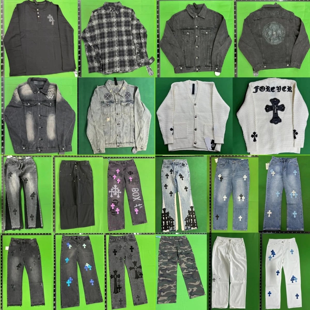 High quality new crore long sleeve denim jacket pants