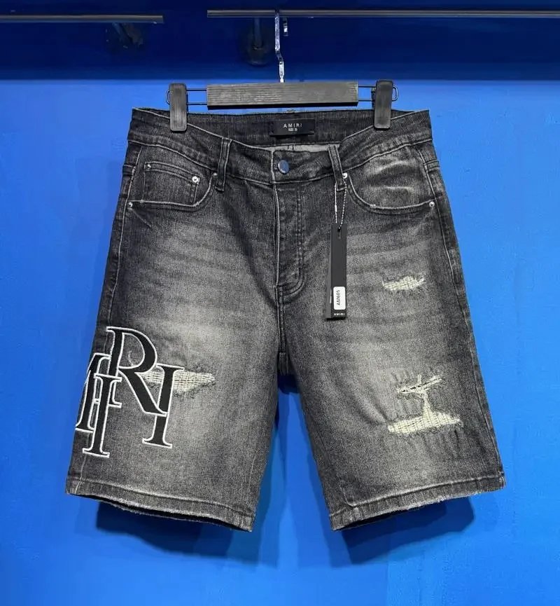 AM foreign trade new American style street splashed ink hole casual straight jeans men’s high street slim pants large size trendy