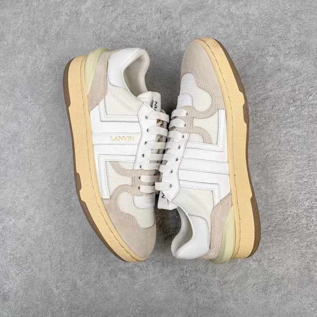 Lanvin Sneakers High-top lace-up with contrast side panels product detail image 11