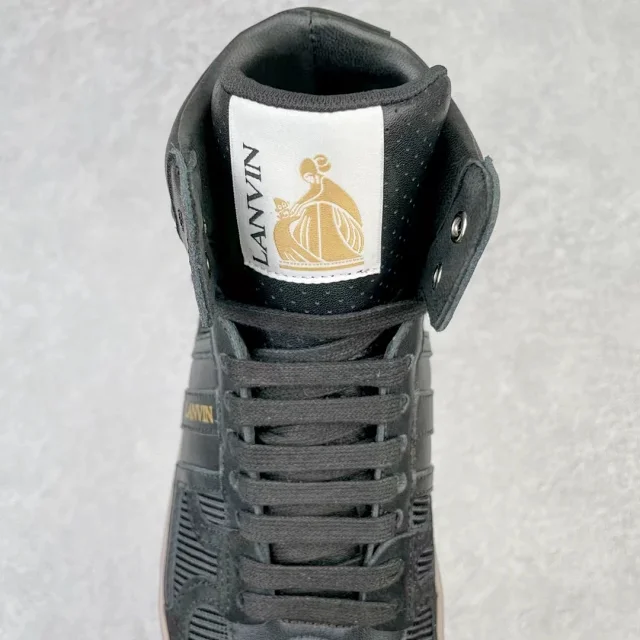 Lanvin Sneakers High-top lace-up with contrast side panels product detail image 49