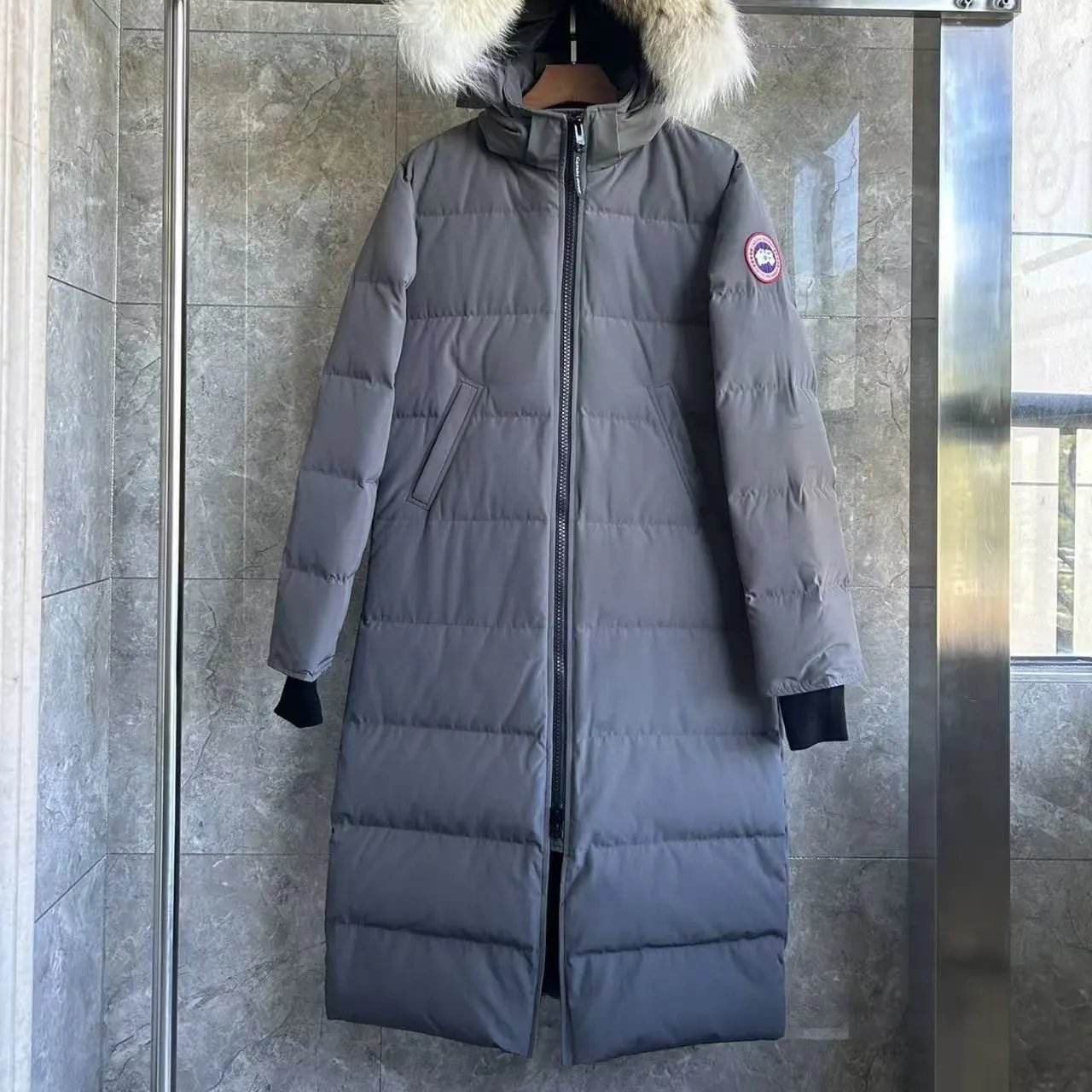 Unbranded Down Jackets Hooded quilted puffer jacket — Long style 04