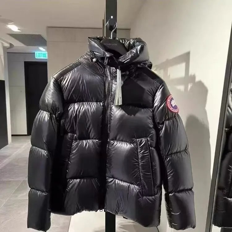 Unbranded Down Jackets Hooded quilted puffer jacket — Red label black 01