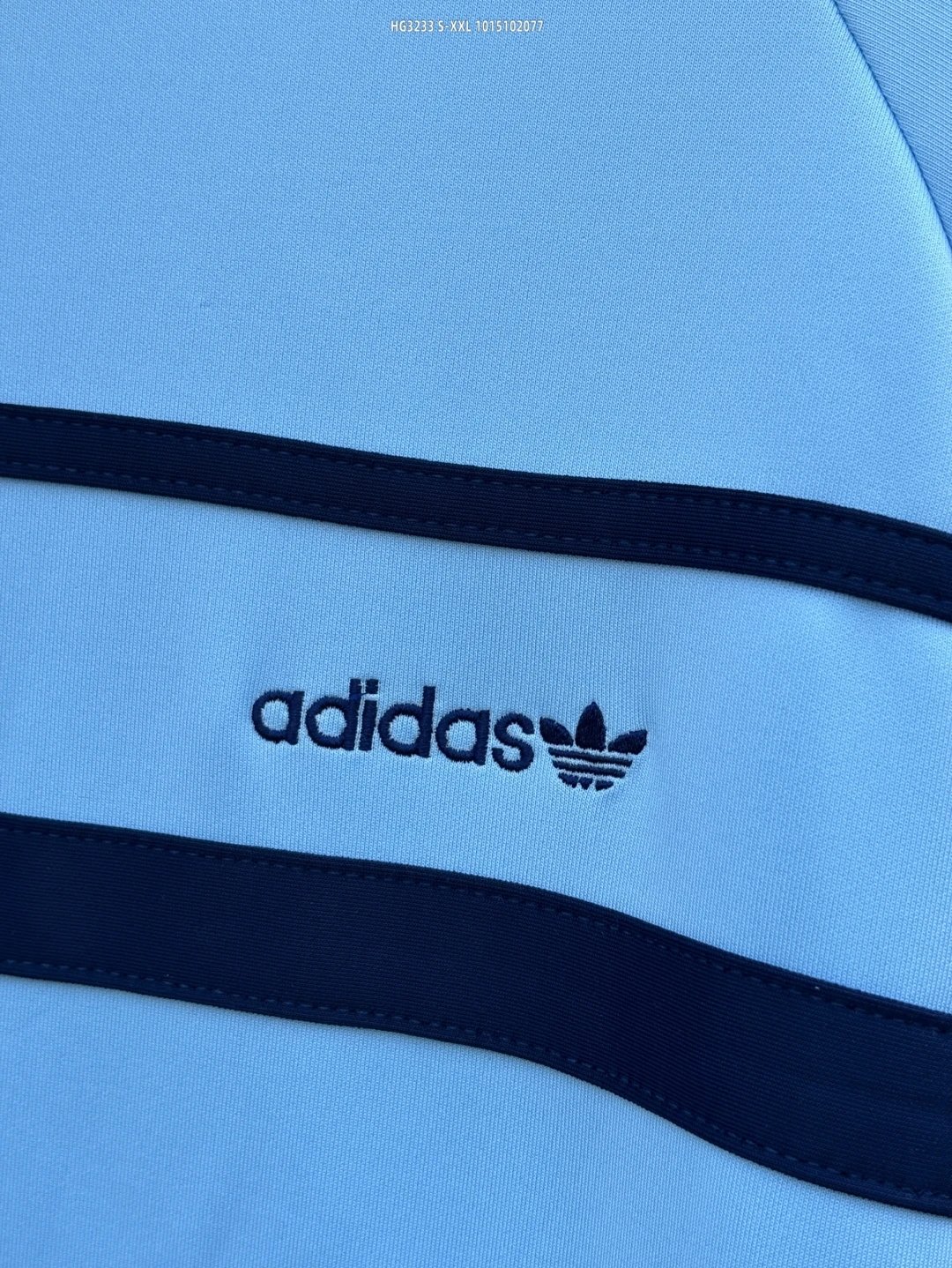 originals TRACK TOP三叶草华夫格豹纹学生校服立领夹克衣服阿迪达斯拼色外套女装adidas英格兰Jennie明星同款韩版套装男生条纹舒适长袖复古运动𝗛𝗚𝟯𝟮𝟯𝟯彩虹清爽浅蓝