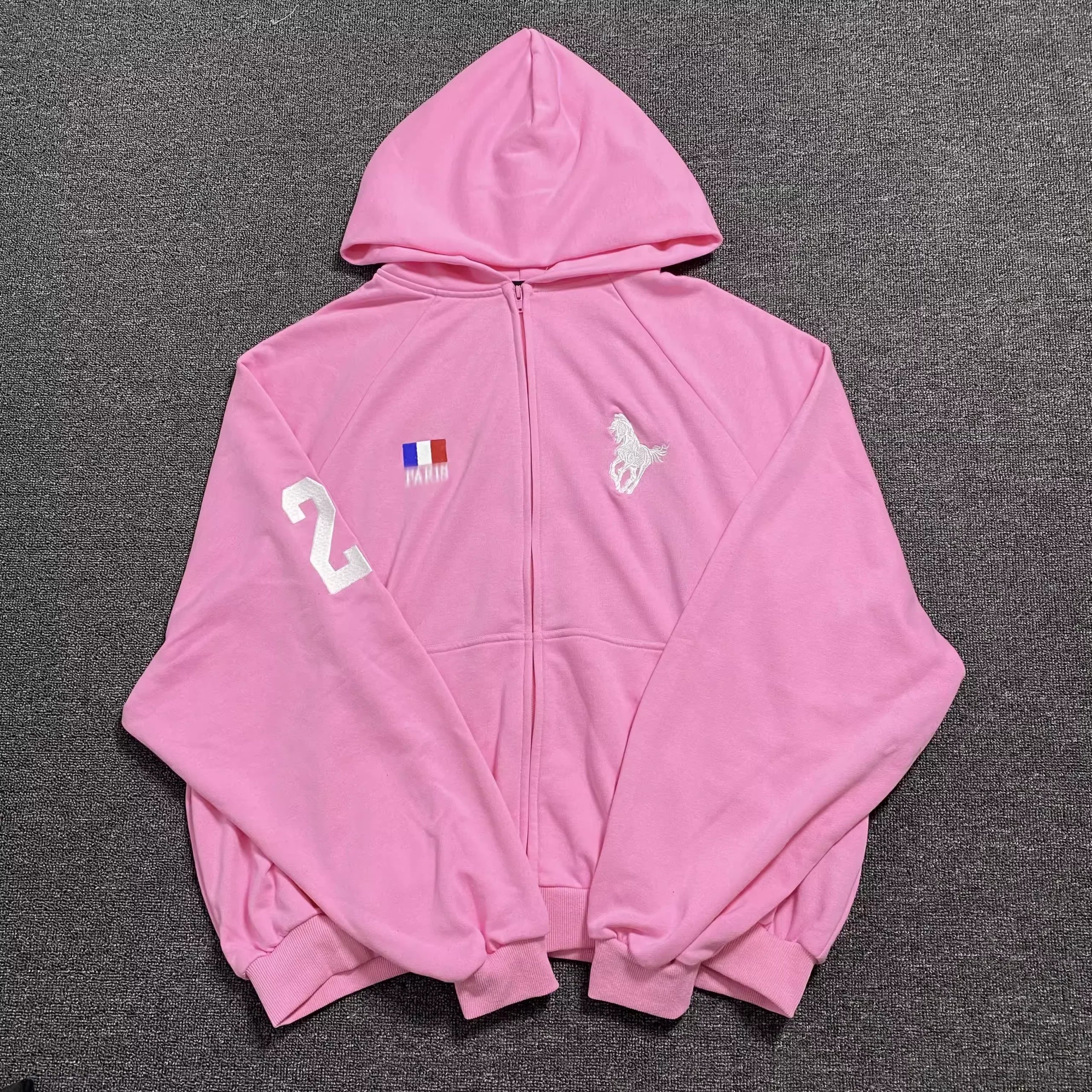Mud-dyed Warhorse Embroidery Washed Distressed Hoodie