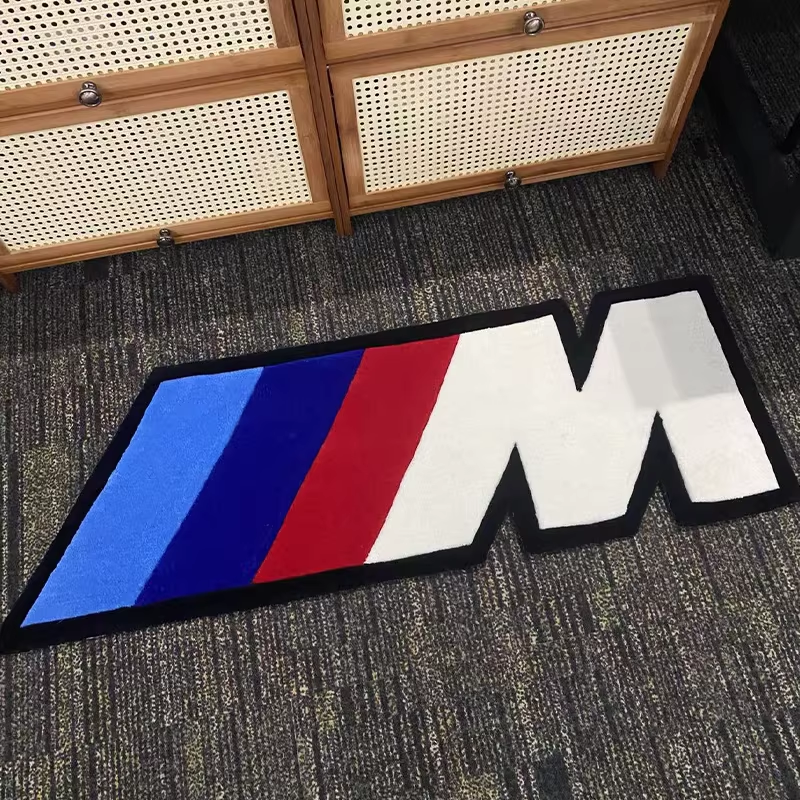 BMW Handcrafted Art Rug for Coffee Table Living Room Modern Bedroom Extra Thick Floor Mat Office Dressing Room Bedside