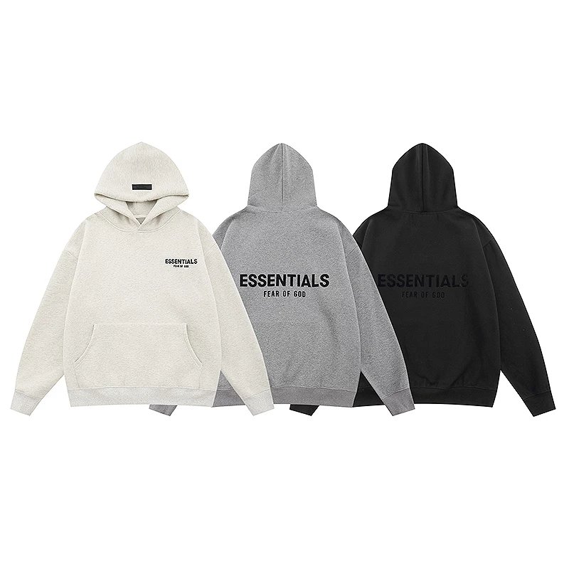OC669 Autumn/Winter New Trendy Brand FOG FEAROFGOD ESS Men's and Women's Couple's Thick Cut Loose 300g Fine Cotton and Velvet Hoodie S-XL Pure Cotton Hoodie