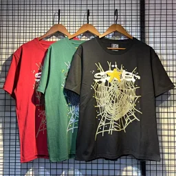thumbnail for BM6208 Spring/Summer New Trendy SP5 Short Sleeve T-Shirt, Loose Fit, 230g Heavy Double Yarn Pure Cotton Fabric Short T-Shirt Couple's Style, Black, Red, Green S-XL