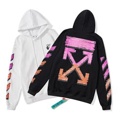 BM852 OFFXX oil painting brush graffiti hooded sweatshirt made of pure cotton 320G looped fabric or digital printed breathable hoodie with added fleece, trendy men's and women's clothing black and white M-XXL