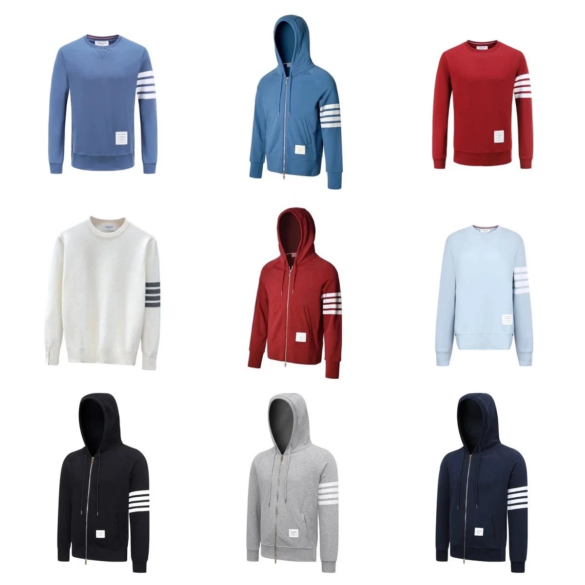 Unbranded Hoodies & Sweatshirts Four-stripe sleeve pullover hoodie image 1