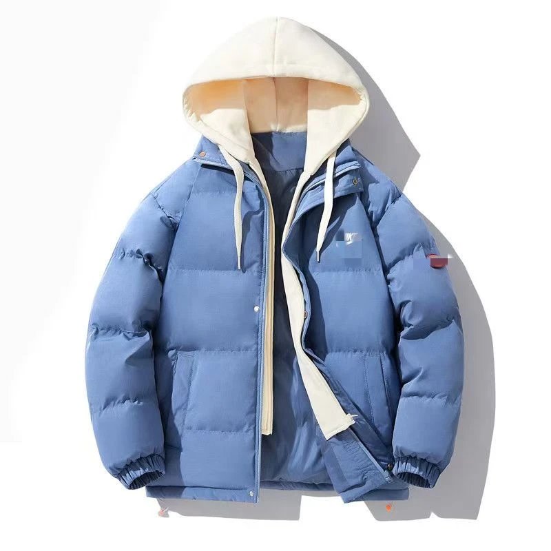 Design Light Blue Puffer Hooded Down Jacket - 13