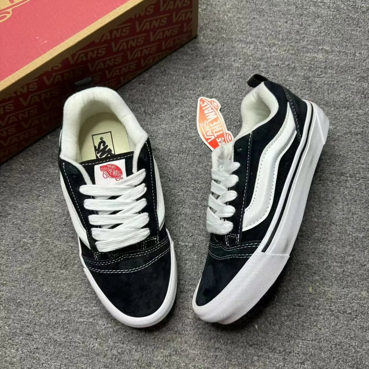Vans Knu Skool Low-Top Sneakers Unisex Triple Vulcanized