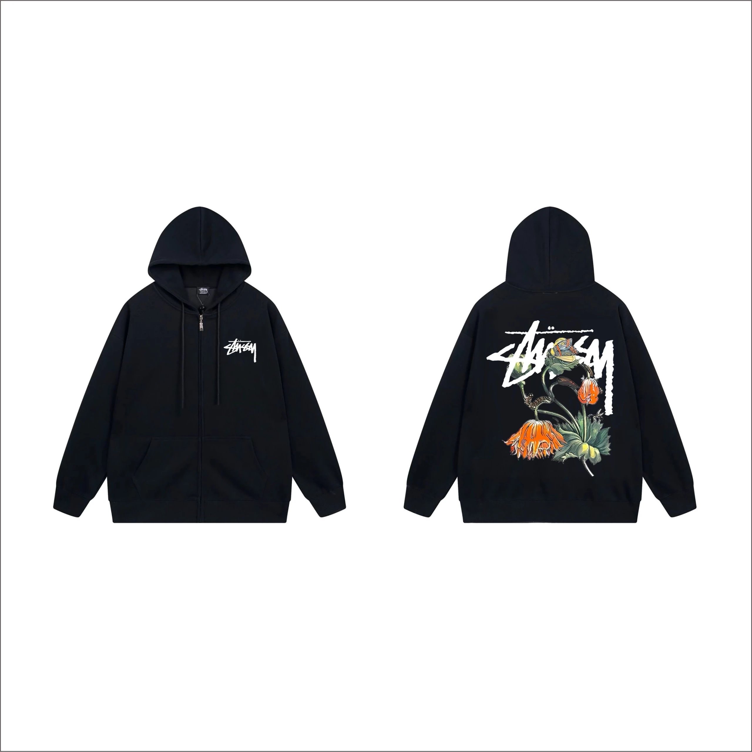 Stussy Floral Zip-Up Hoodie [4