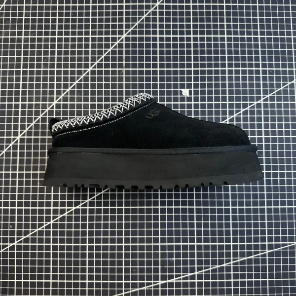 UGG Tasman Platform Black Suede Slipper - 1