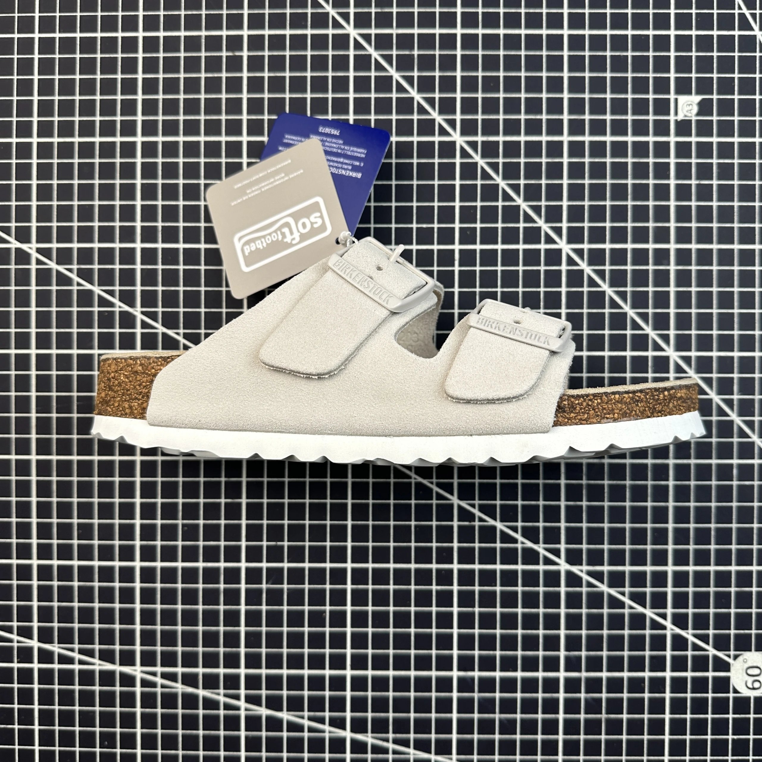 Birkenstock Arizona Suede Soft Footbed Light Grey