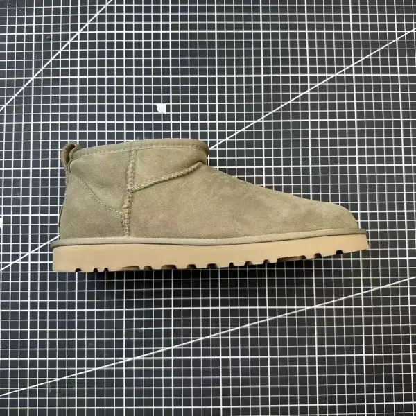 UGG Classic Mini II Olive Suede Snow Boots - 1