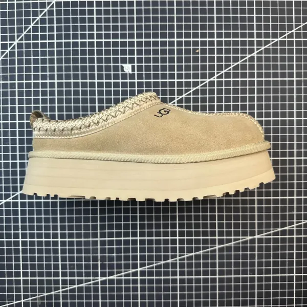 UGG Tasman Platform Beige Suede Slipper - 1