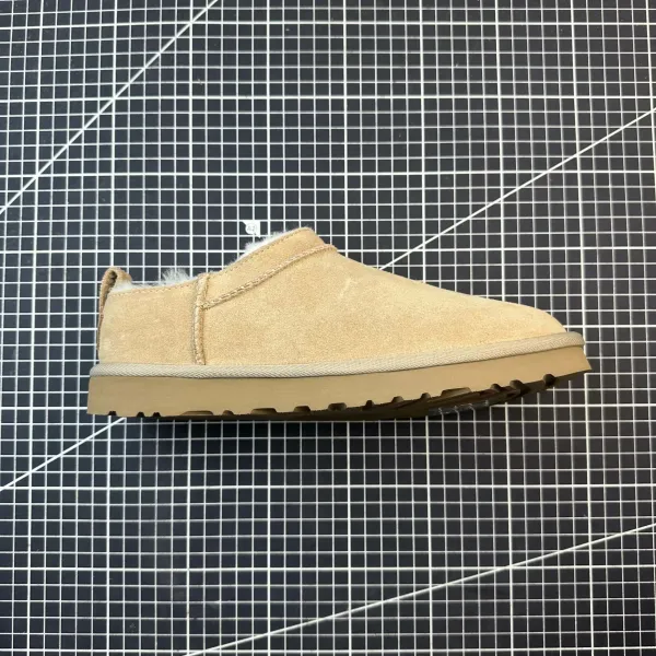 UGG Classic Mini II Beige Shearling-Lined Slip-On Boots - 1