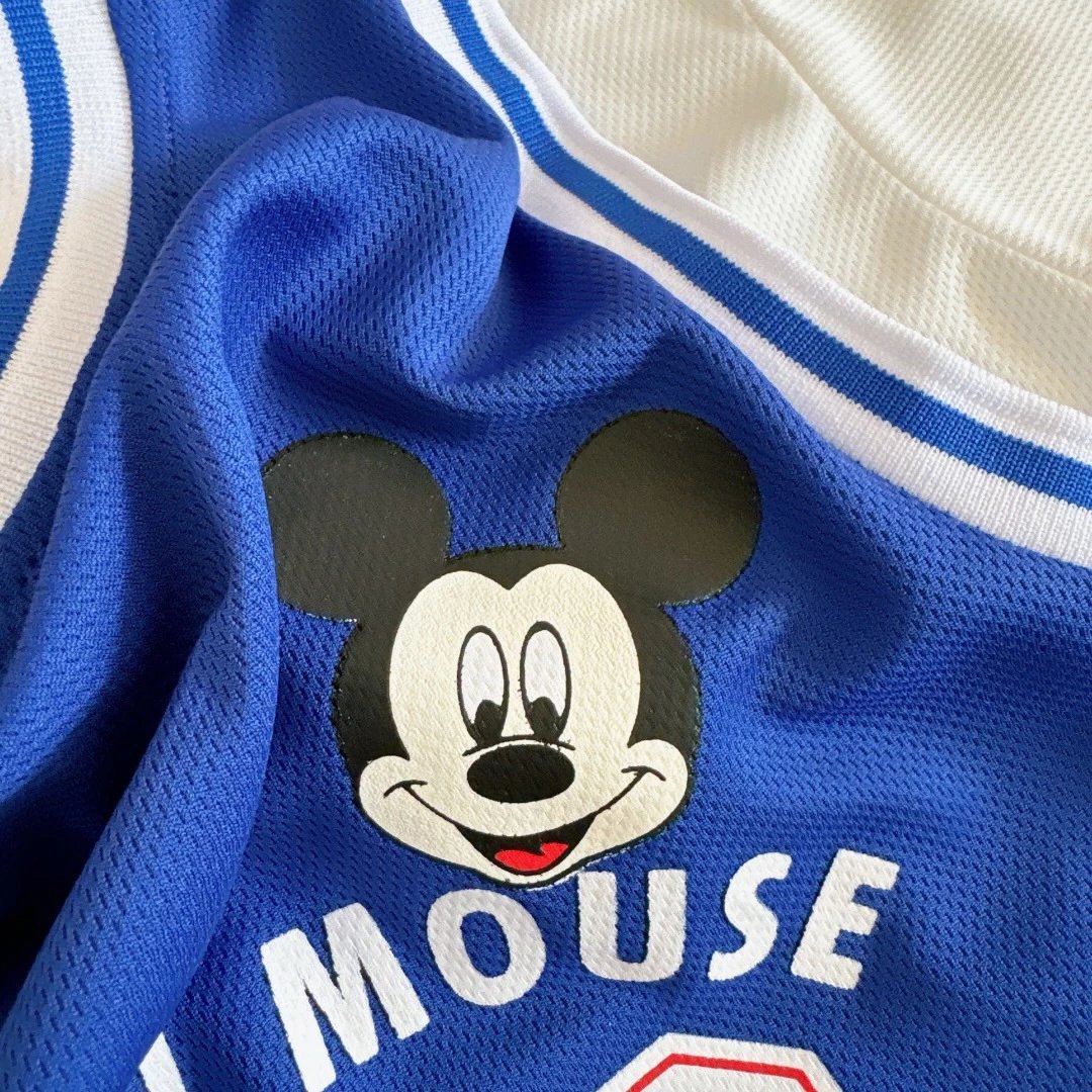 透气速干不会黏,正品带防伪,a类品质:迪士尼 儿童马卡龙色网眼篮球服