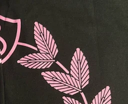 thumbnail for Pink oak leaf print, short sleeves black