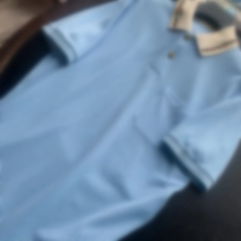 P289 浅蓝麻花POLO衫