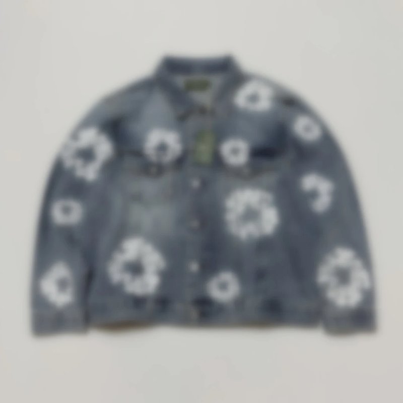 P379 丹宁棉花牛仔夹克蓝色