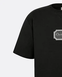 thumbnail for D方形刺绣短袖 黑色