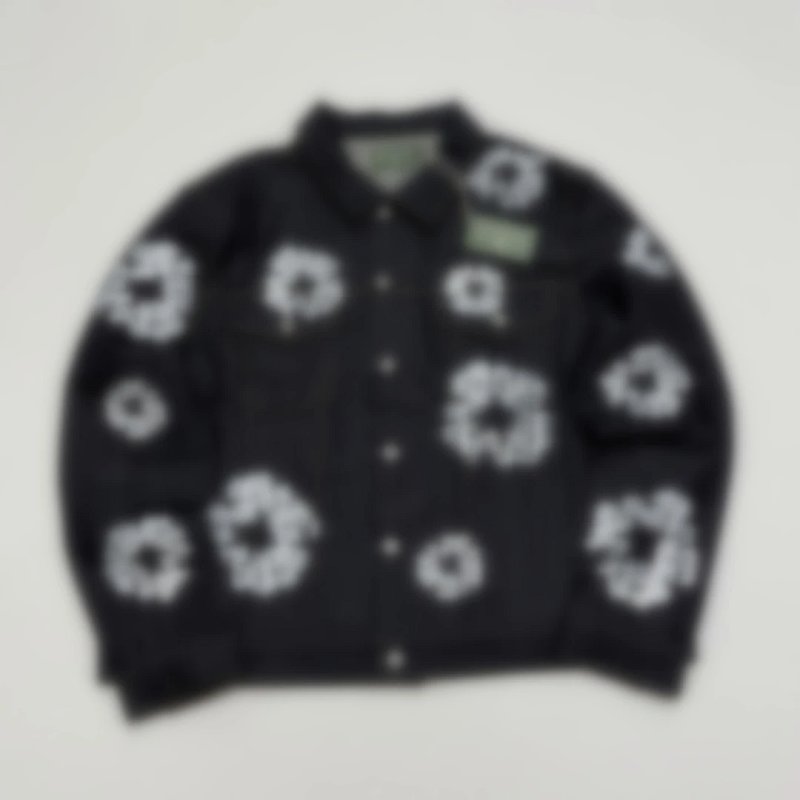 P379 丹宁棉花牛仔夹克黑色