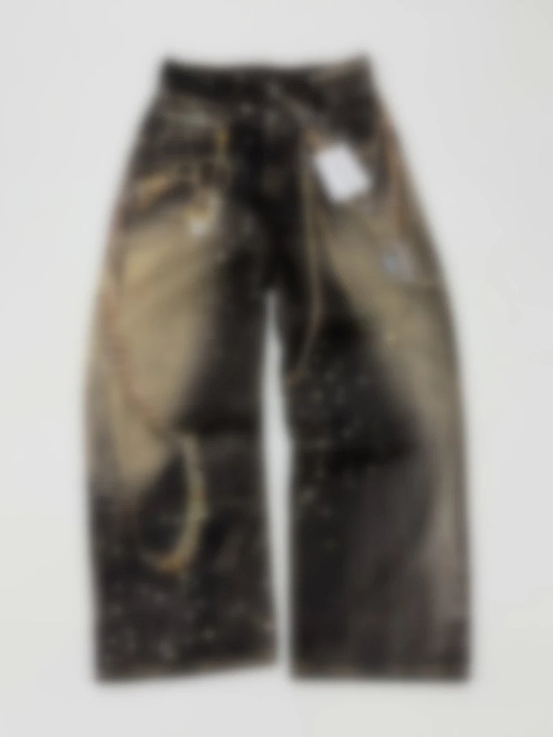 P379 3D打印链条牛仔裤