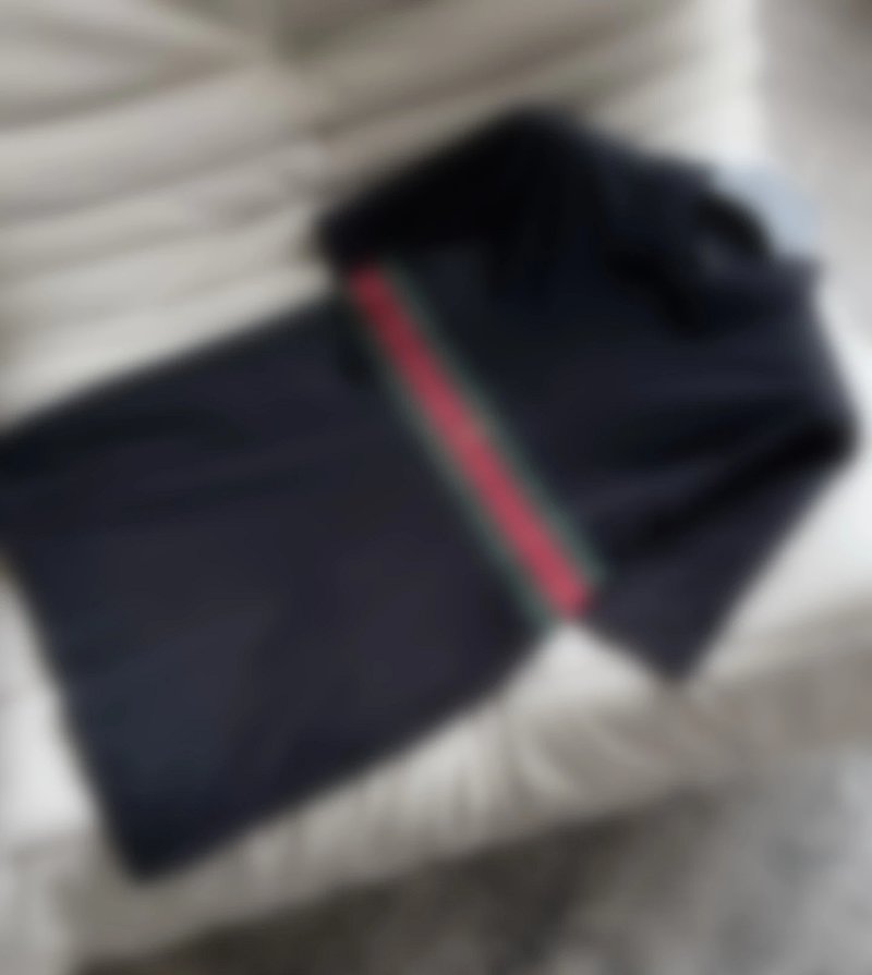 P289 黑色徽标印花针织棉POLO