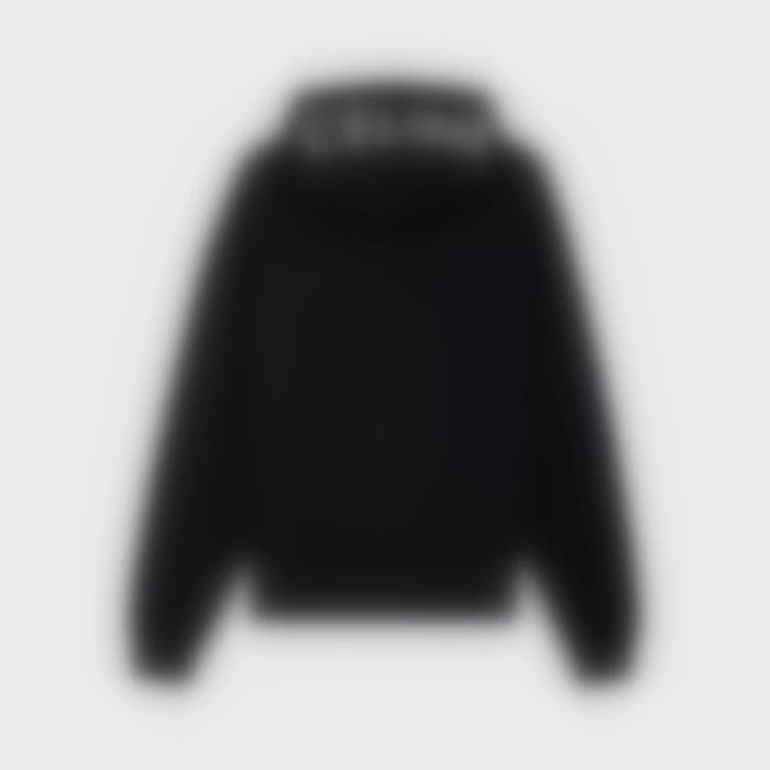 Printed Hoodie with Cap Design in Black