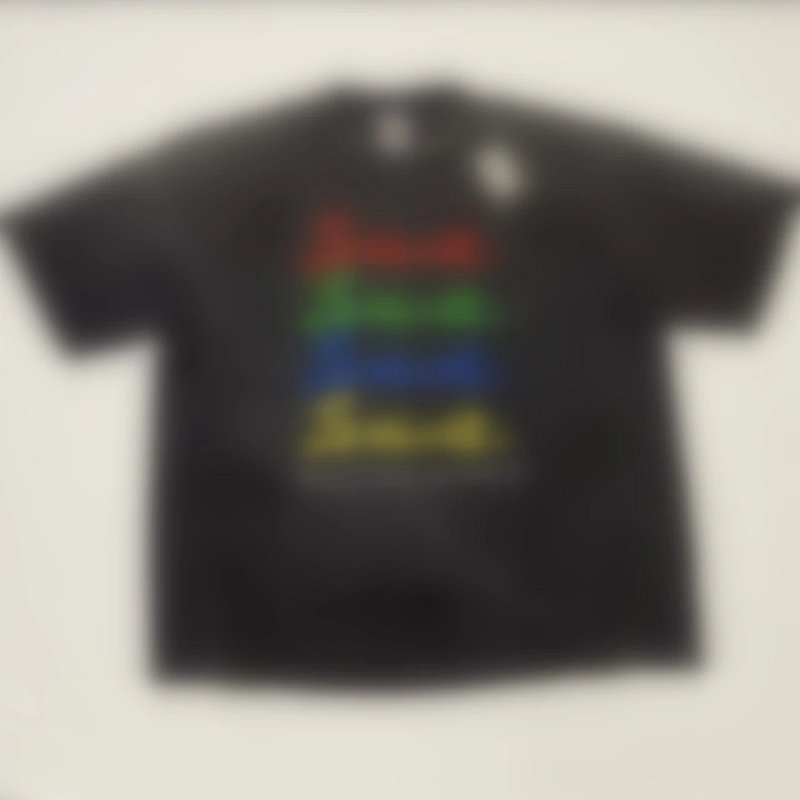 P199 多色logo水洗黑tee