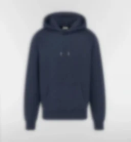 thumbnail for Letter jacquard hoodie dark blue