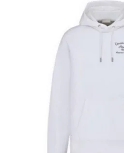thumbnail for Curb chain embroidered hoodie in white