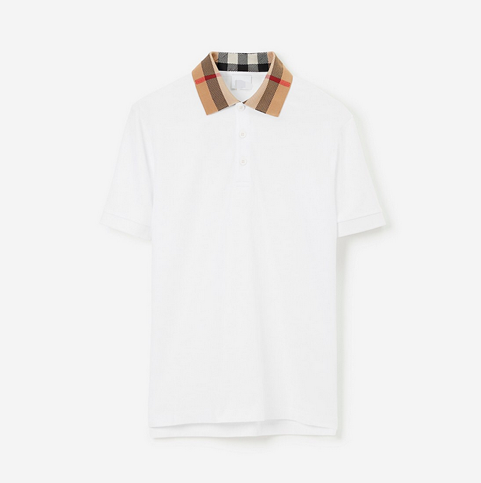 P299 格纹领POLO衫白色