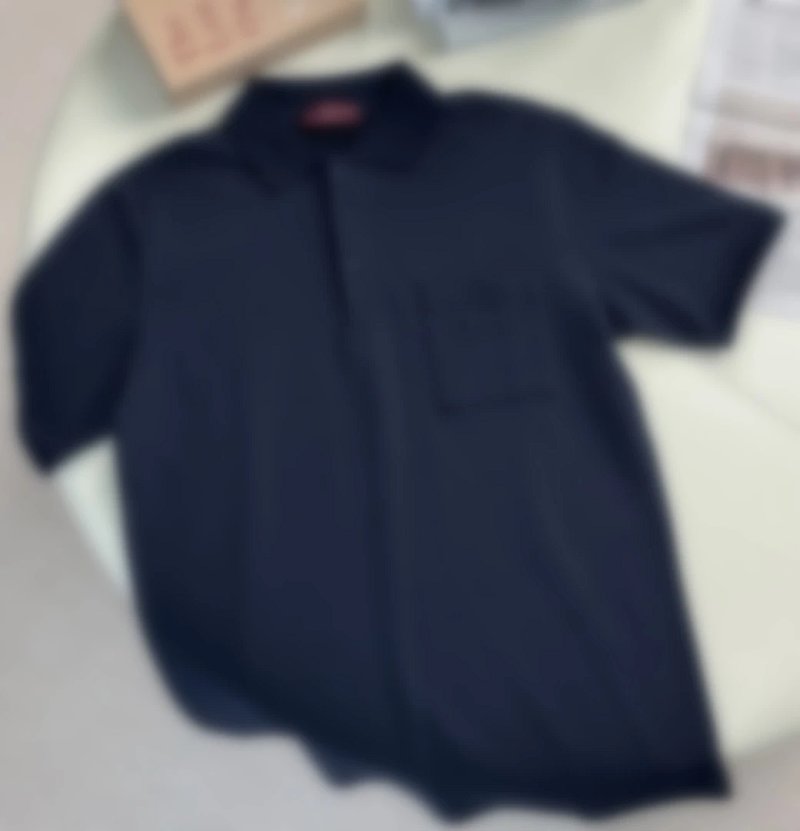 P299 藏青色马衔扣刺绣polo
