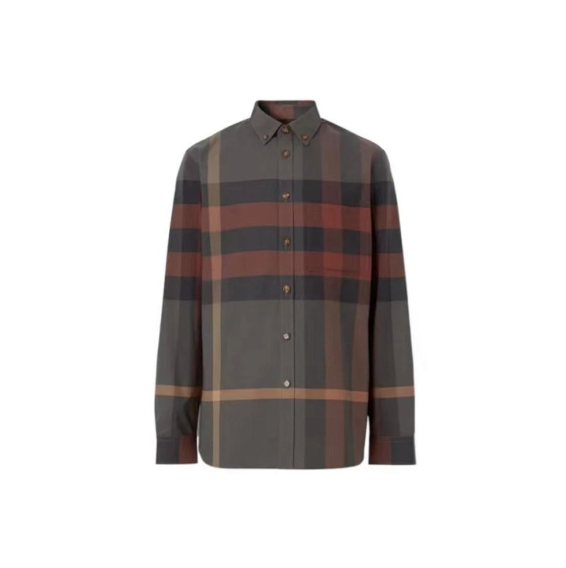 Gradient Plaid Shirt Coffee