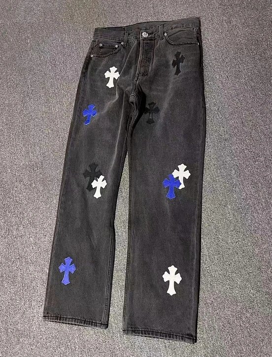 P589 牛仔裤黑色兰皮