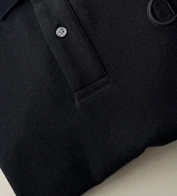 thumbnail for C embroidery letter POLO shirt black