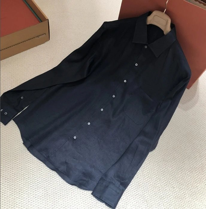 Linen Shirt Navy Blue